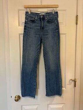 AYR The Pop, Size 29, Mid-Rise Straight Jeans in Medium Blue